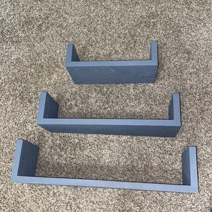 Grey floating shelves
